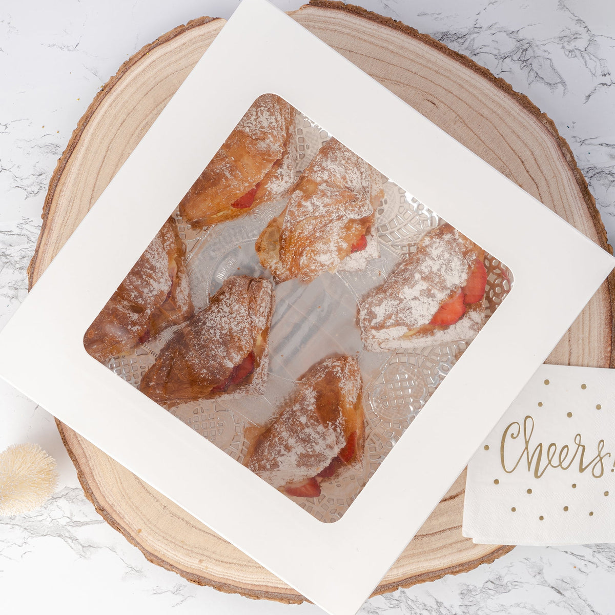 Cake & Pastry Boxes with Window | Pack of 20 - Brown