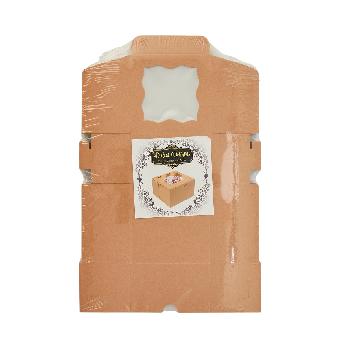 Pastry Boxes with Window | 50 Pack - Brown