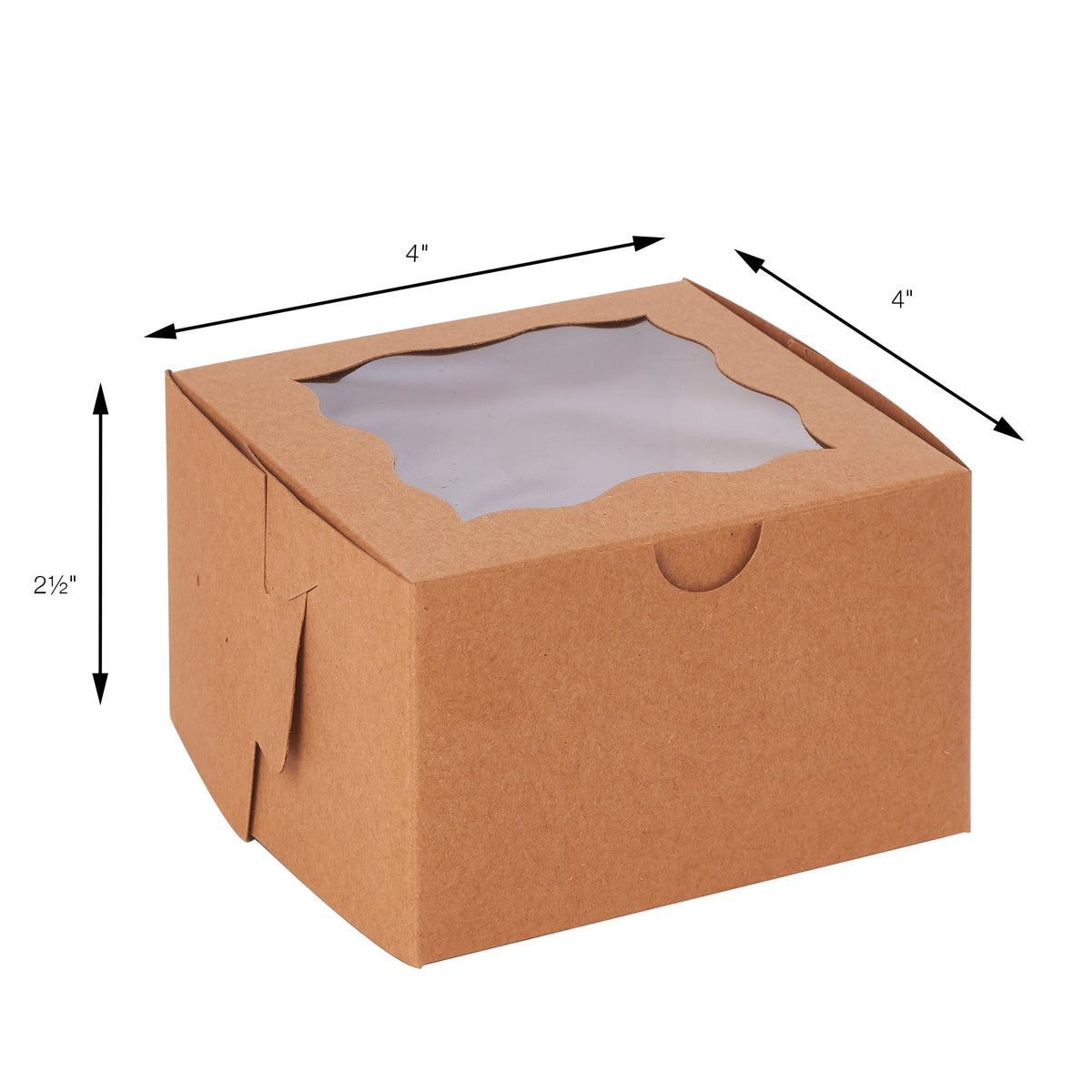 Pastry Boxes with Window | 50 Pack - Brown