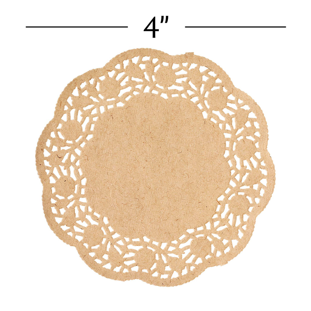 Round Lace Paper Doilies 4" - Set of 250 - Natural