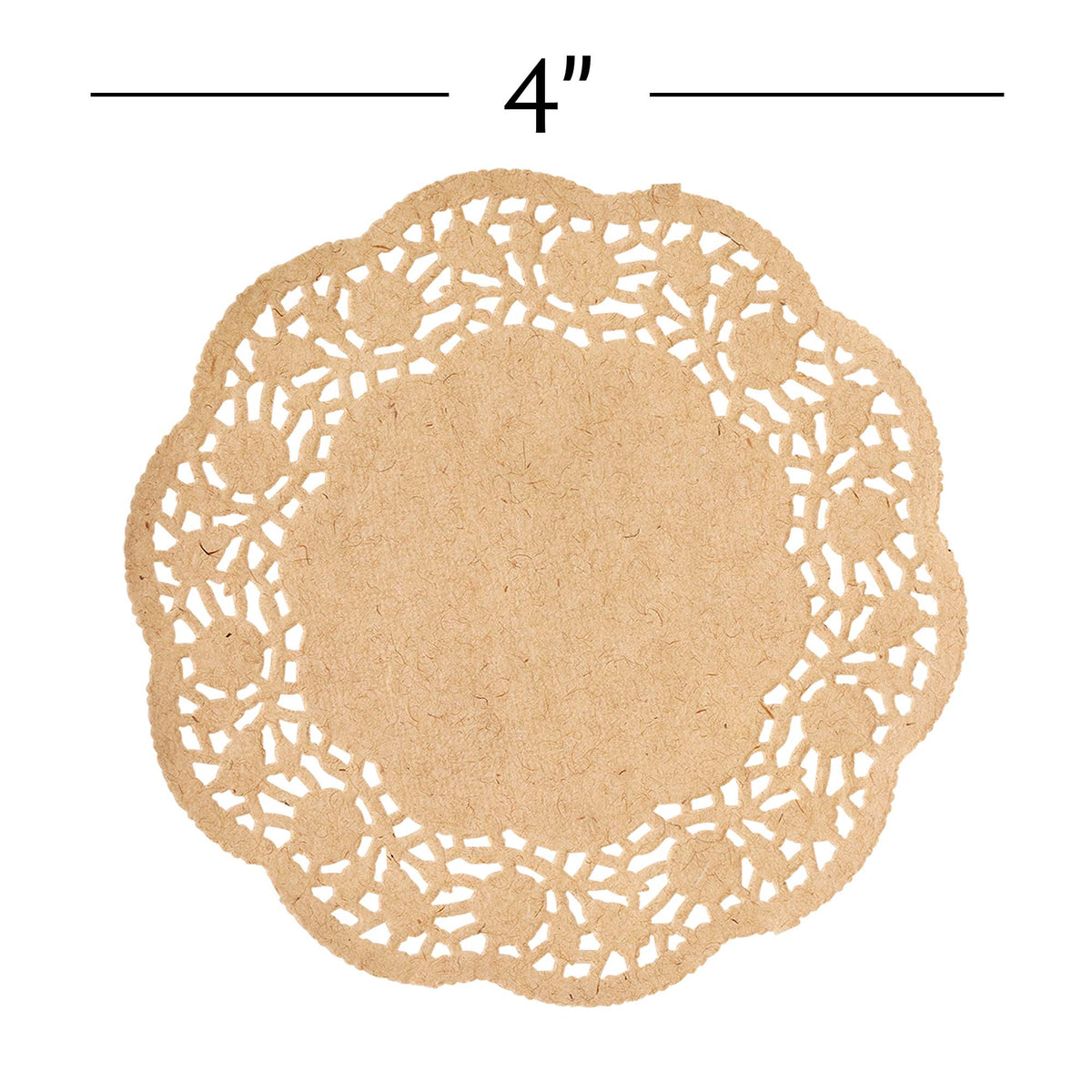 Round Lace Paper Doilies 4" - Set of 250 - Natural