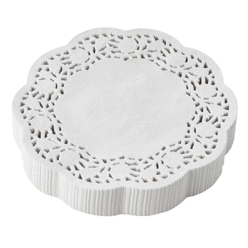 Round Lace Paper Doilies 4" - Set of 250 - White