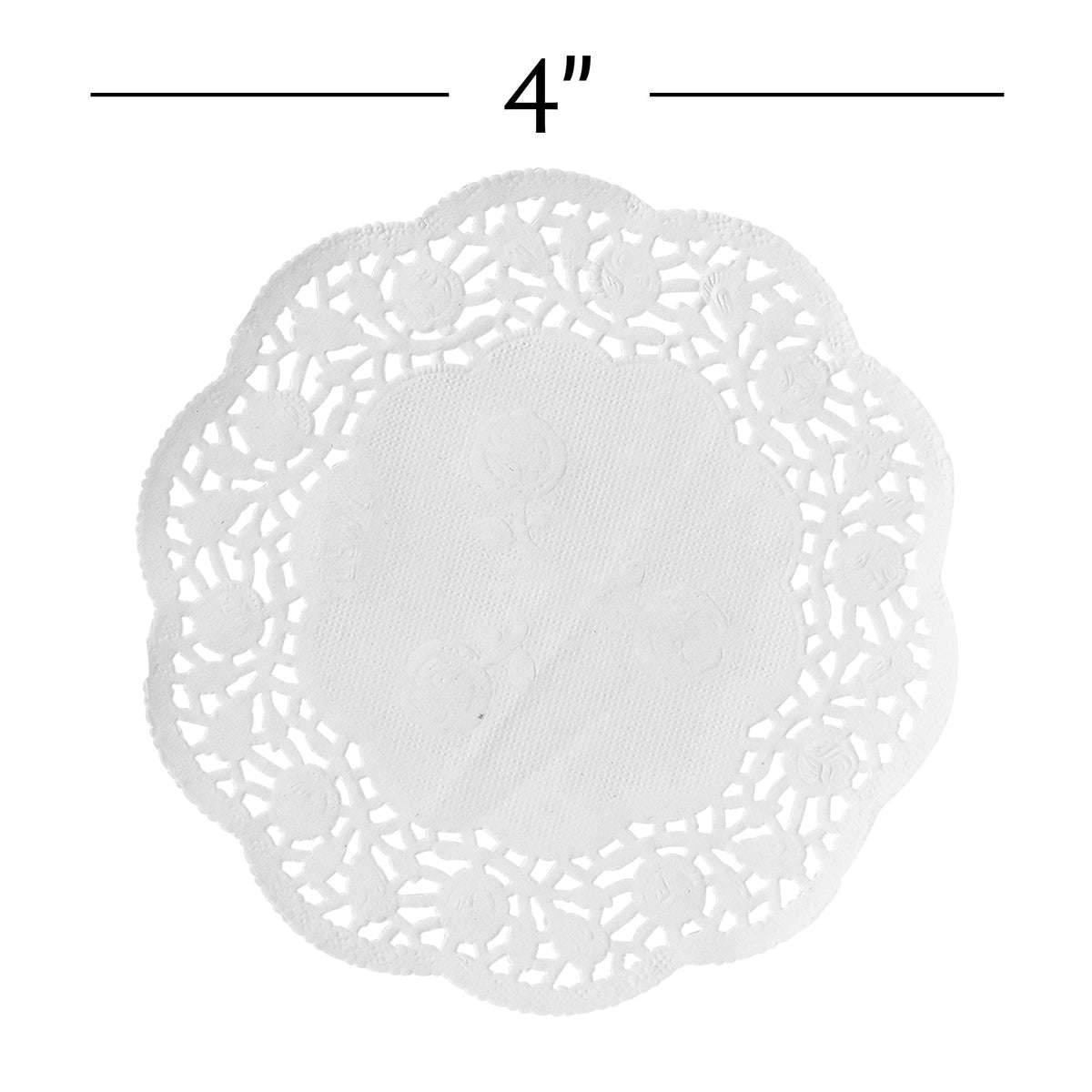 Round Lace Paper Doilies 4" - Set of 250 - White