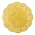 Round Lace Metallic Paper Doilies 8" - Set of 100 - Gold