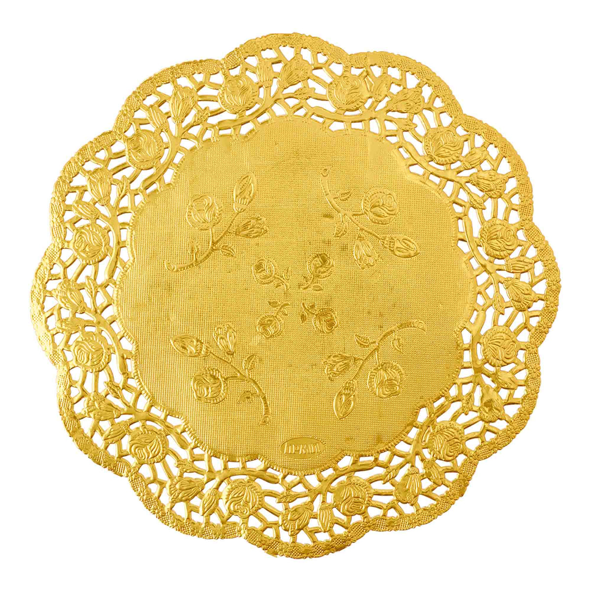 Round Lace Metallic Paper Doilies 8" - Set of 100 - Gold