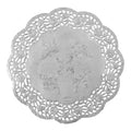 Round Lace Metallic Paper Doilies 8" - Set of 100 - Silver