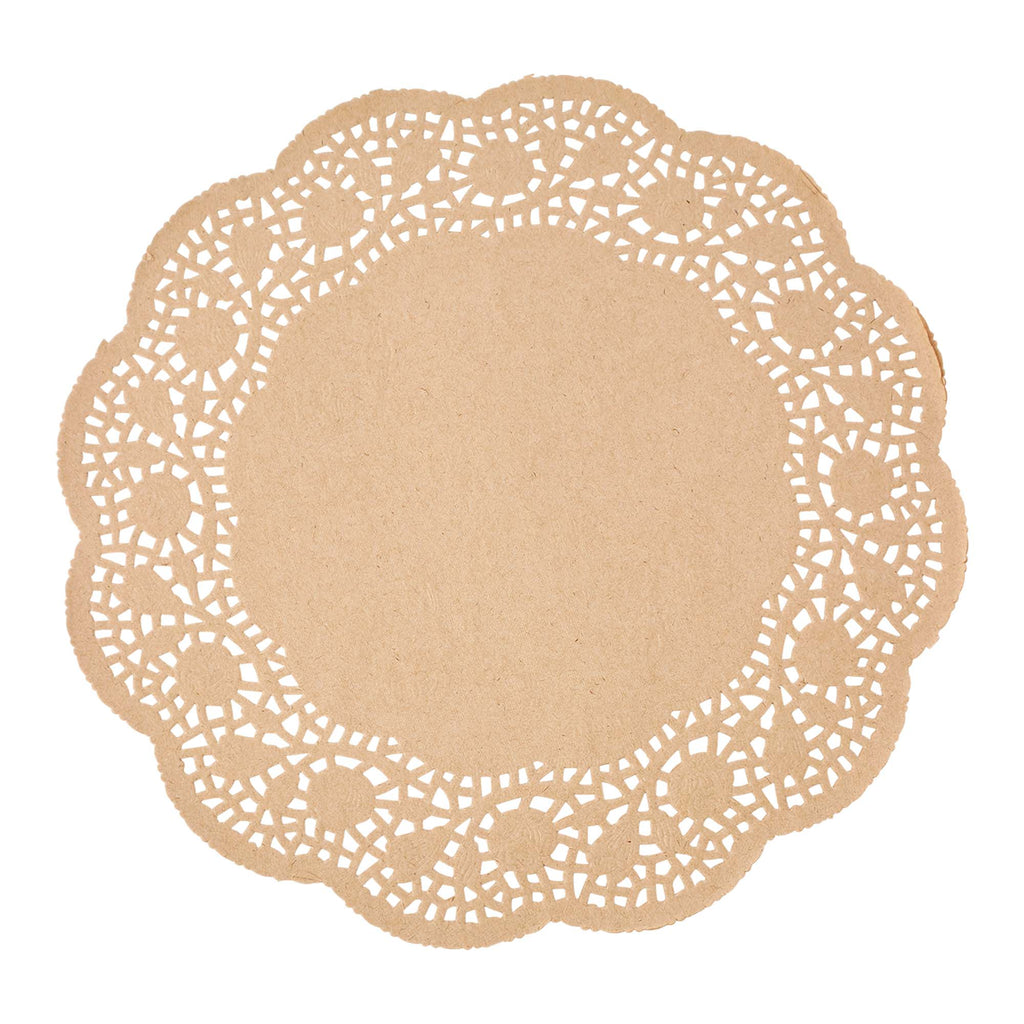 Round Lace Paper Doilies 12" - Set of 250 - Natural