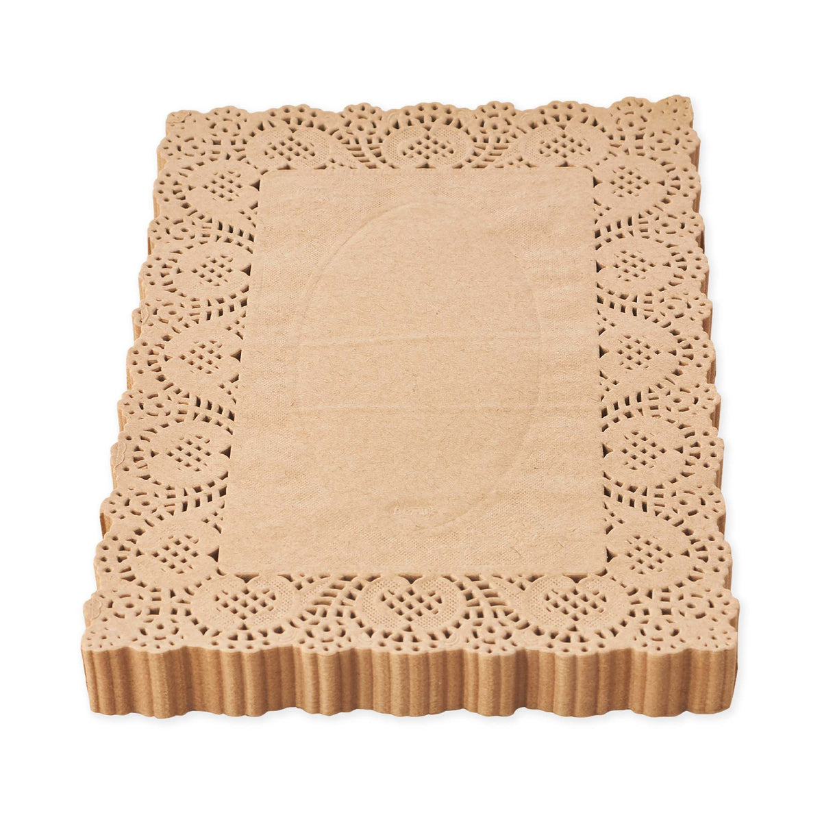 Rectangle Lace Paper Doilies 9" x 6¼" - Set of 250-Natural