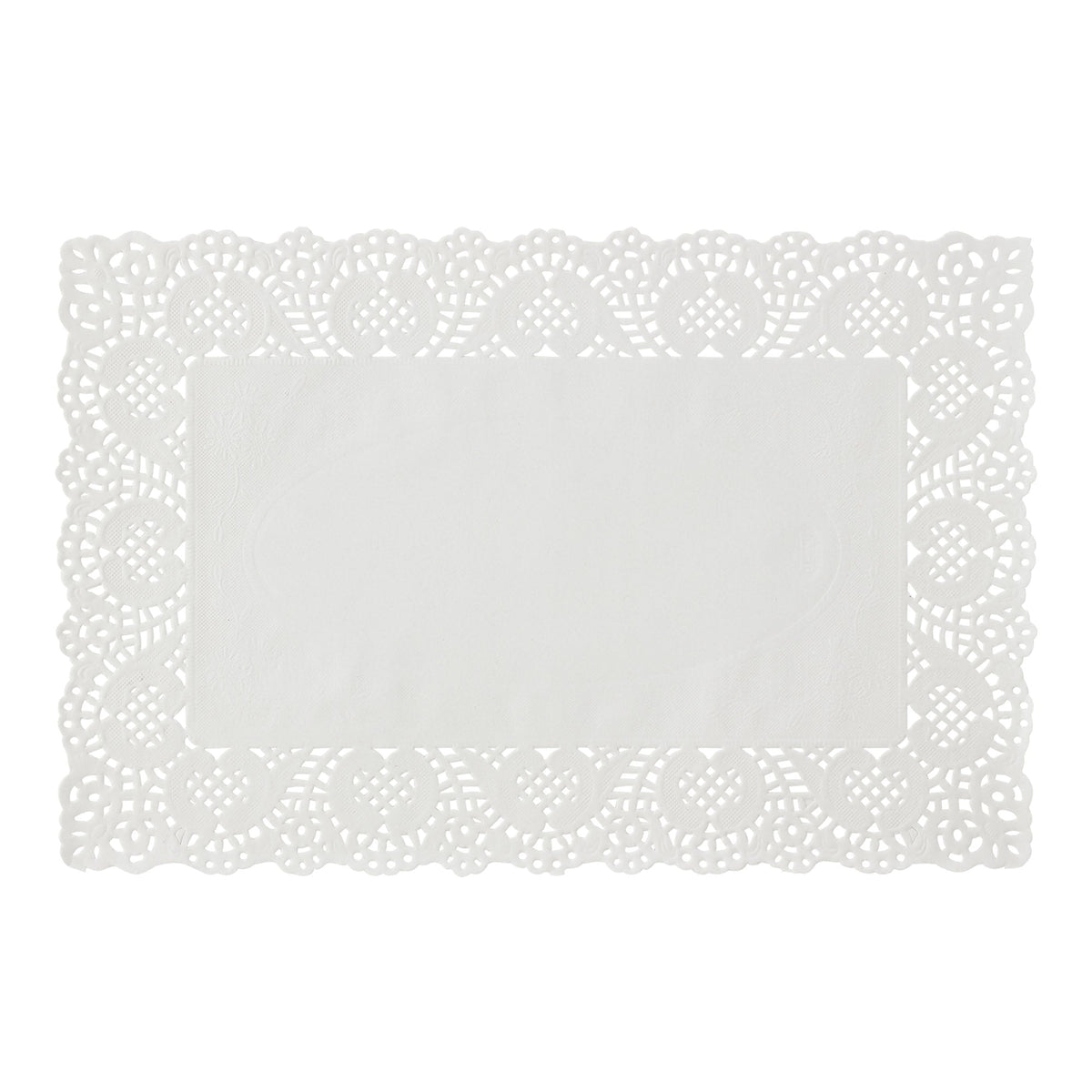 Rectangle Lace Paper Doilies 11¾" L x 7¾" W - Set of 250-White