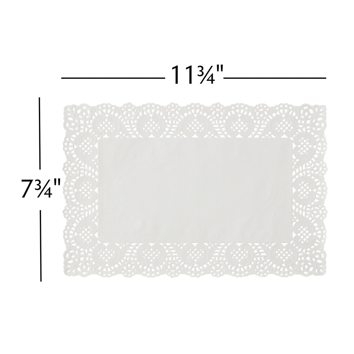 Rectangle Lace Paper Doilies 11¾" L x 7¾" W - Set of 250-White