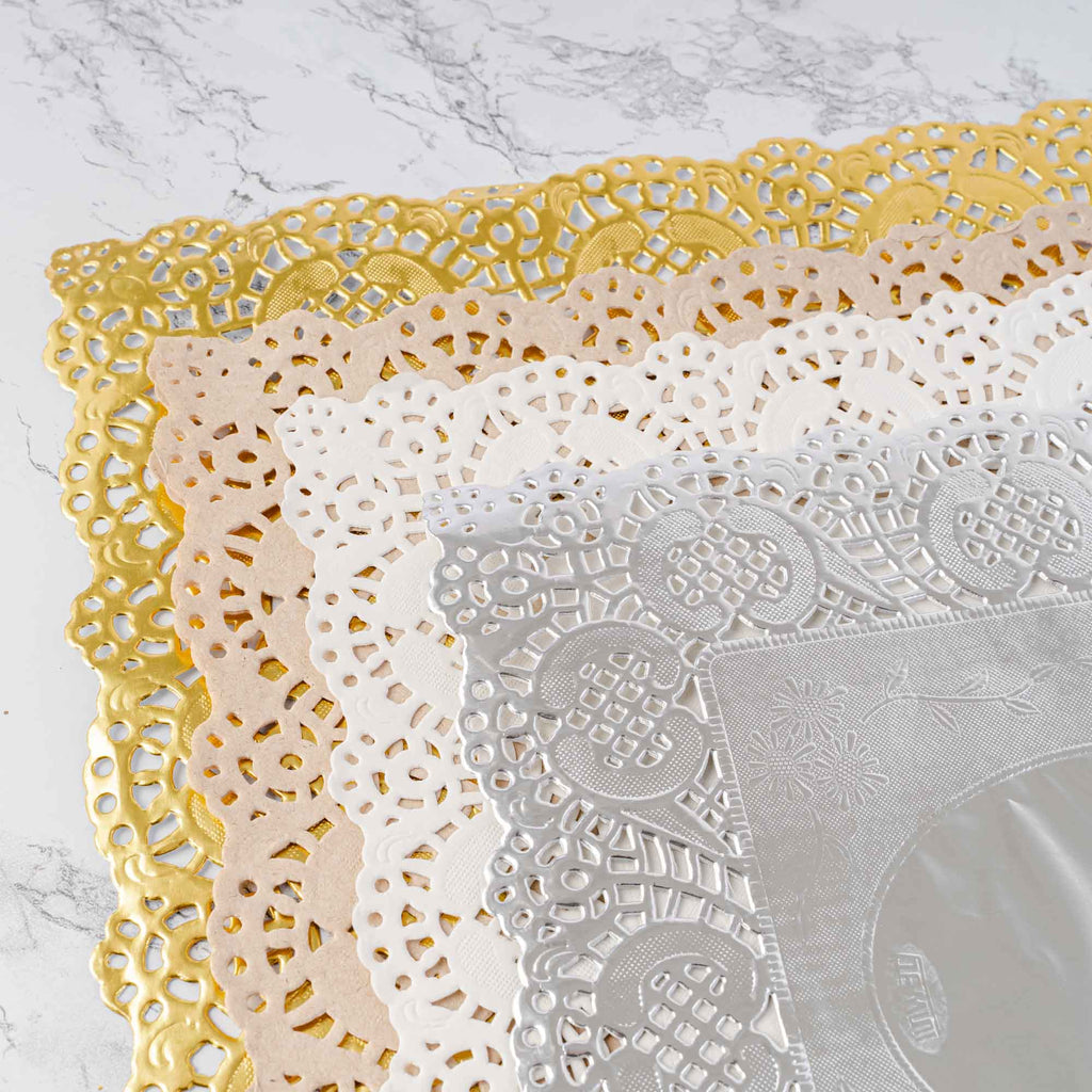 Rectangle Lace Paper Doilies 11¾" L x 7¾" W - Set of 250-White