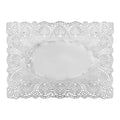 Rectangle Lace Metallic Paper Doilies 13½" L x 9¾" W - Set of 100-Silver