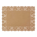 Rectangle Lace Paper Doilies 15½" L x 11¾" W - Set of 250-Natural