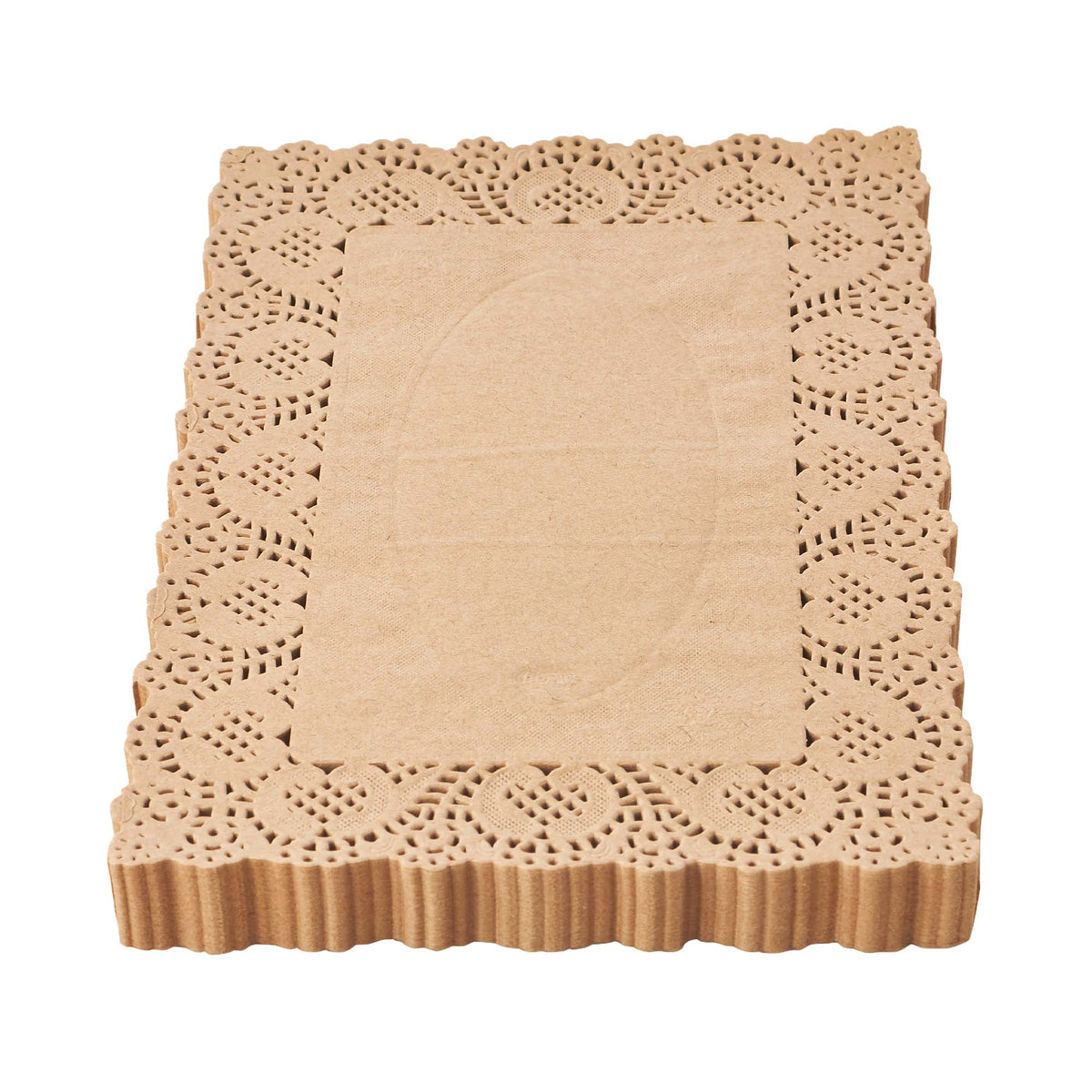 Rectangle Lace Paper Doilies 15½" L x 11¾" W - Set of 250-Natural