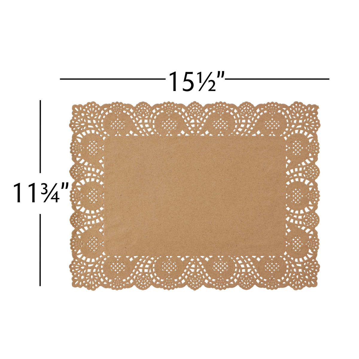 Rectangle Lace Paper Doilies 15½" L x 11¾" W - Set of 250-Natural