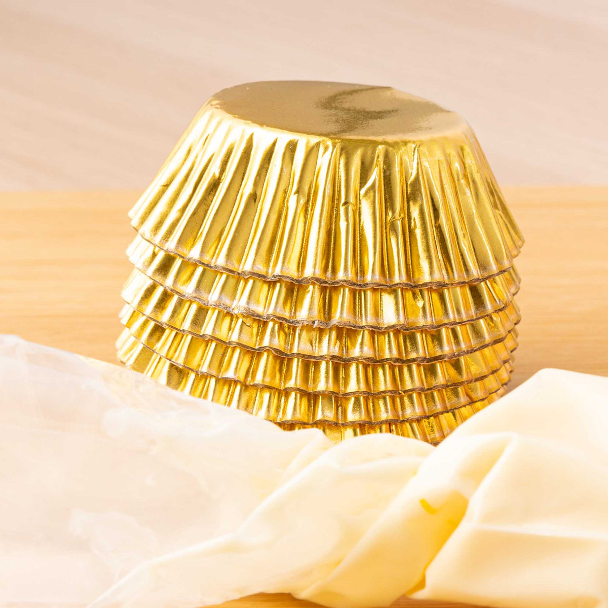 Mini Cupcake Liners  Metallic - Gold