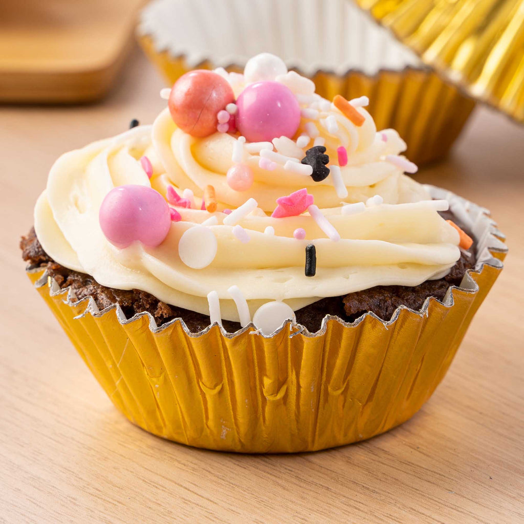 Mini Cupcake Liners  Metallic - Gold