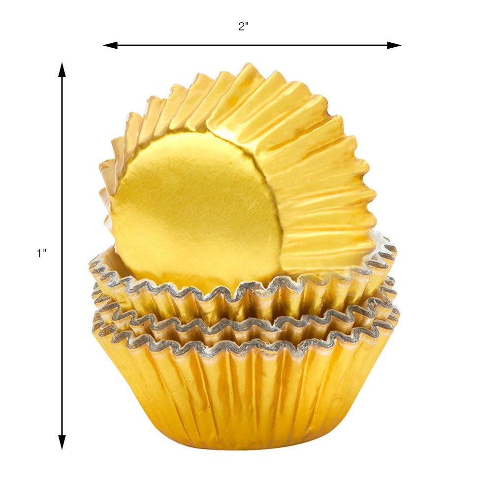 Mini Cupcake Liners  Metallic - Gold