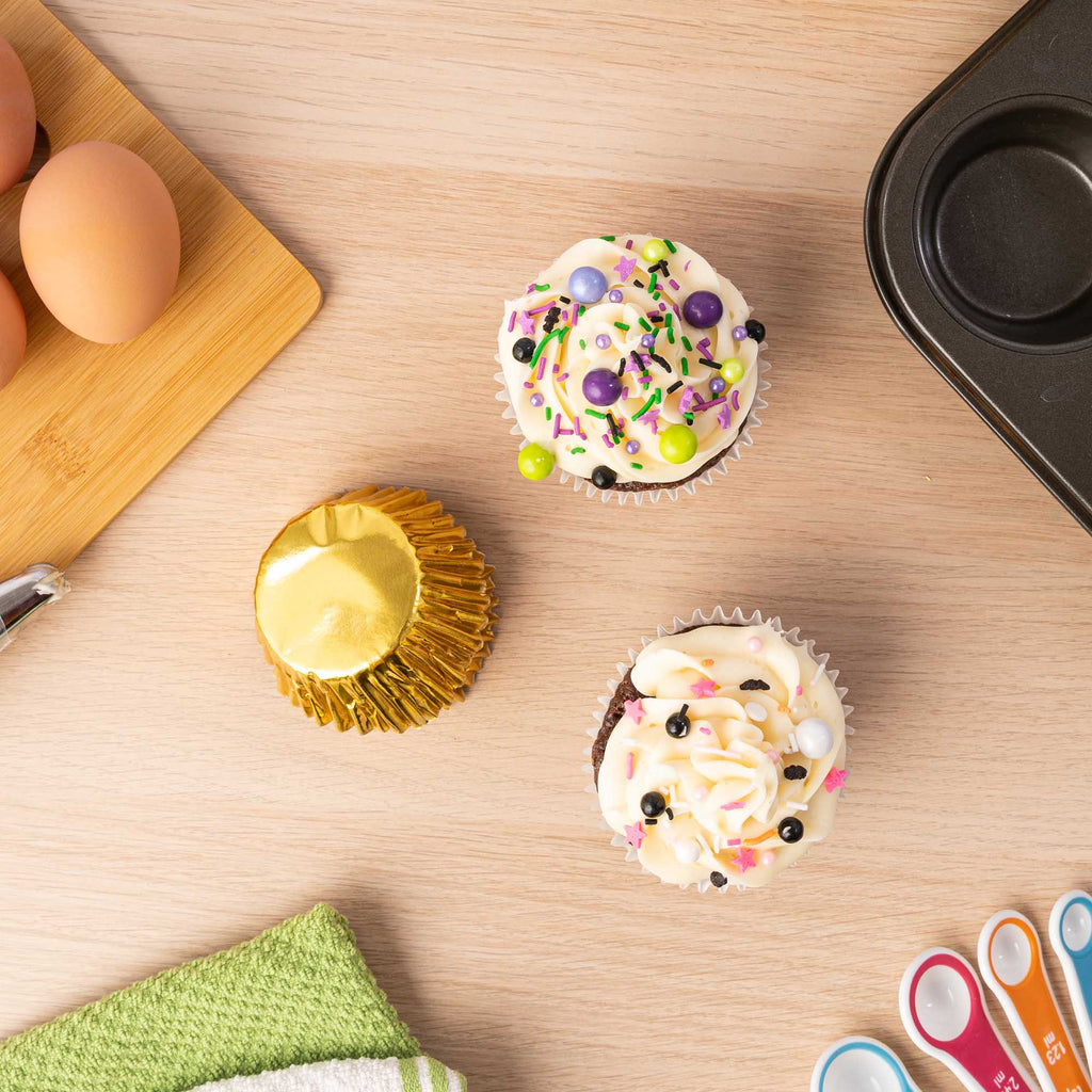 Mini Cupcake Liners  Metallic - Gold