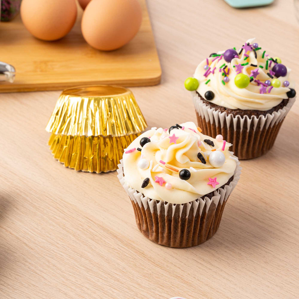 Mini Cupcake Liners  Metallic - Gold