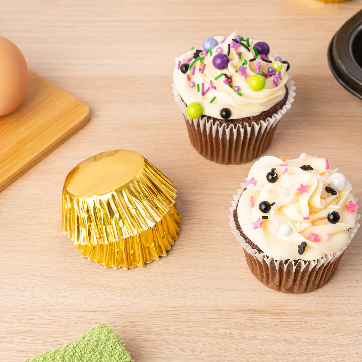 Mini Cupcake Liners  Metallic - Gold