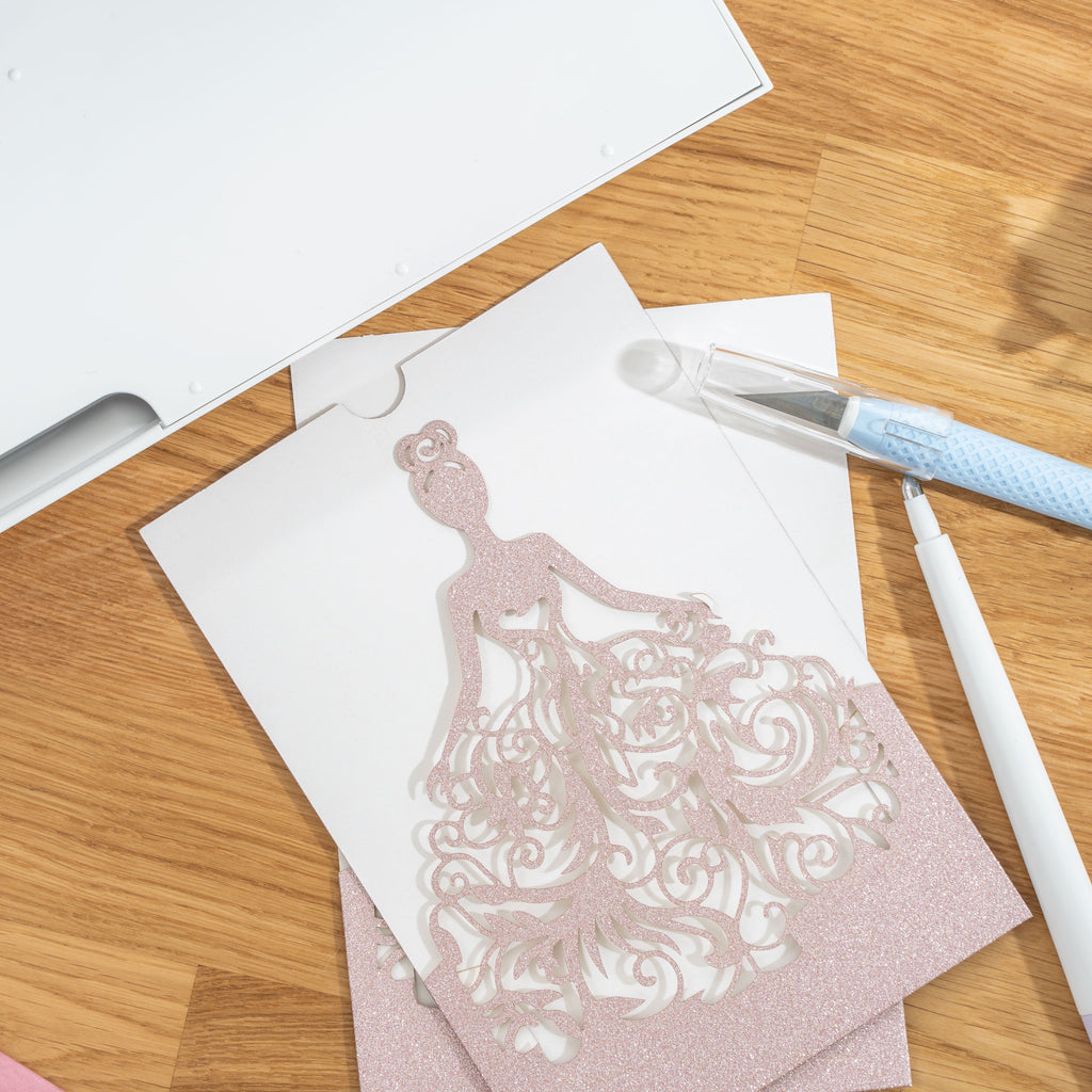 Laser Cut Princess Invitation Set-Rose Gold