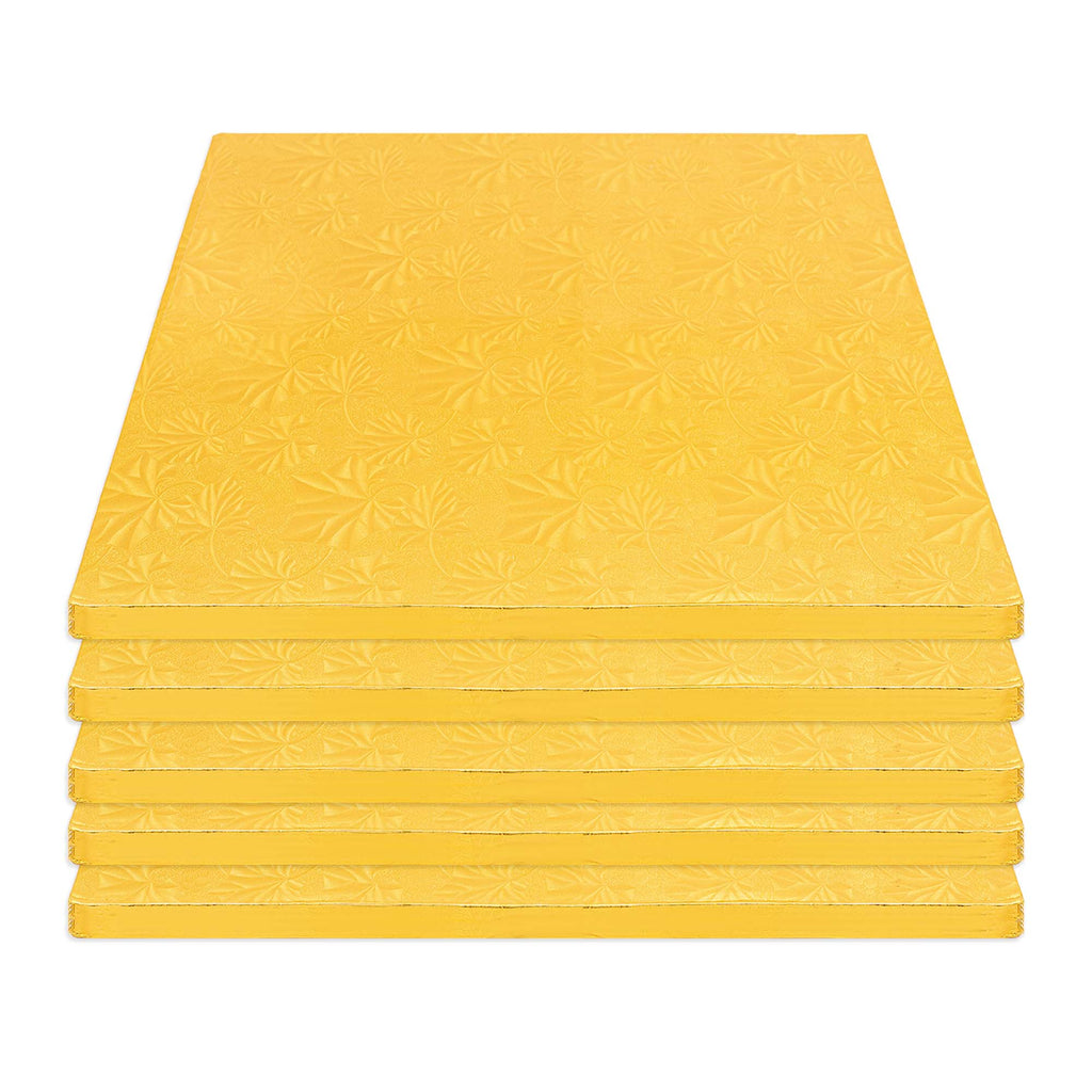Filigree Square Cake Drum 10" - Set of 5 - Gold