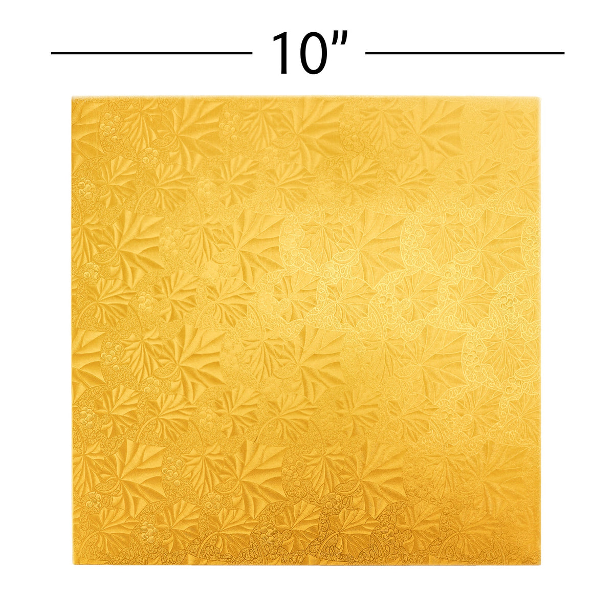 Filigree Square Cake Drum 10" - Set of 5 - Gold
