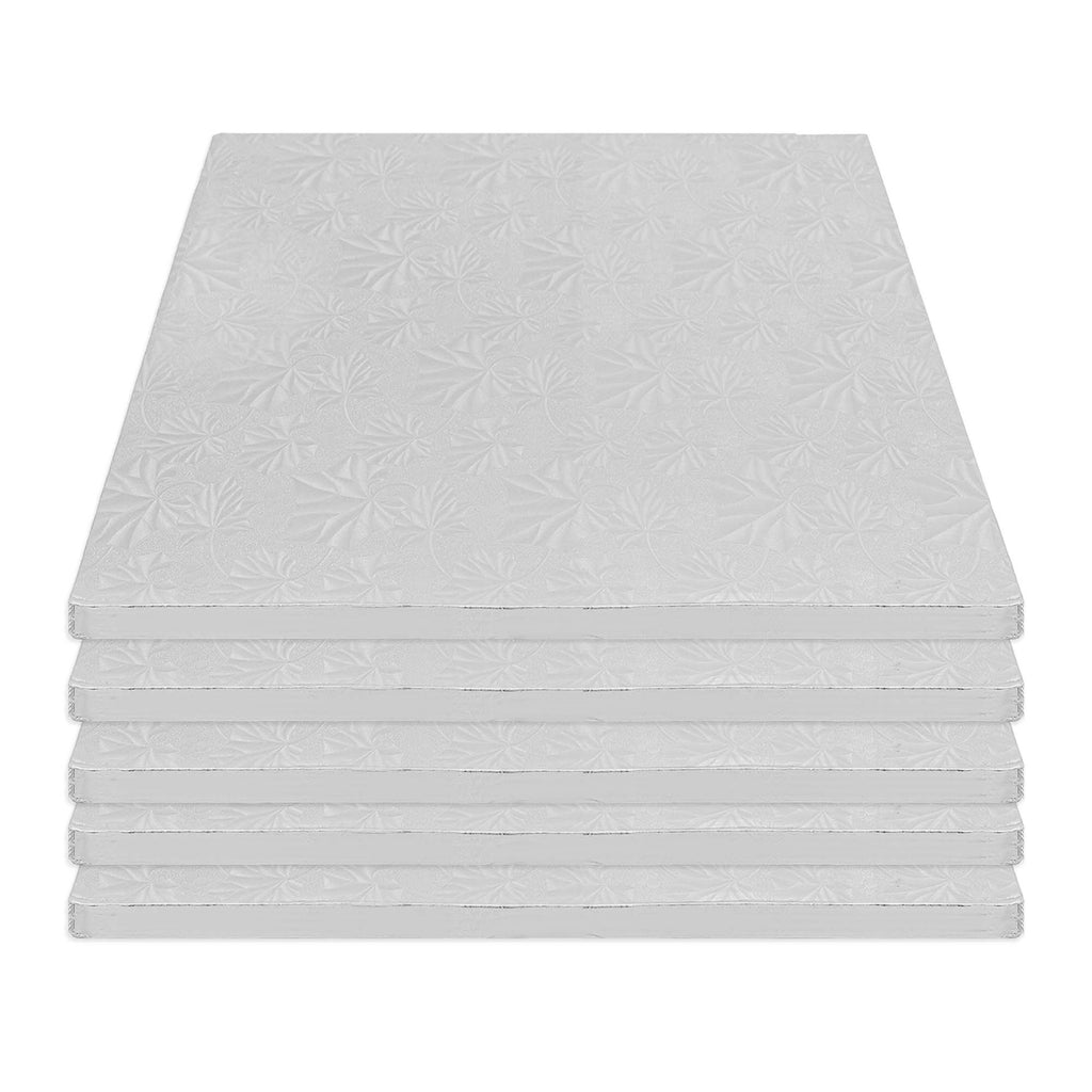 Filigree Square Cake Drum 10" - Set of 5 - Silver