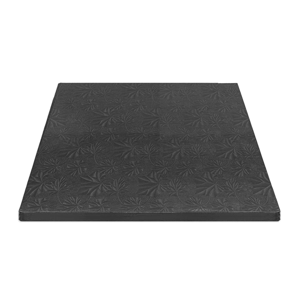 Filigree Square Cake Drum 12" - Set of 5 - Black
