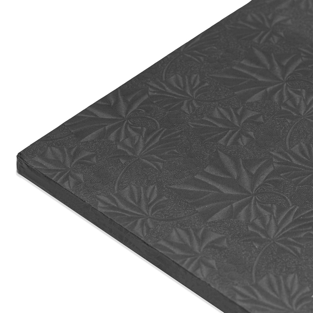 Filigree Square Cake Drum 12" - Set of 5 - Black