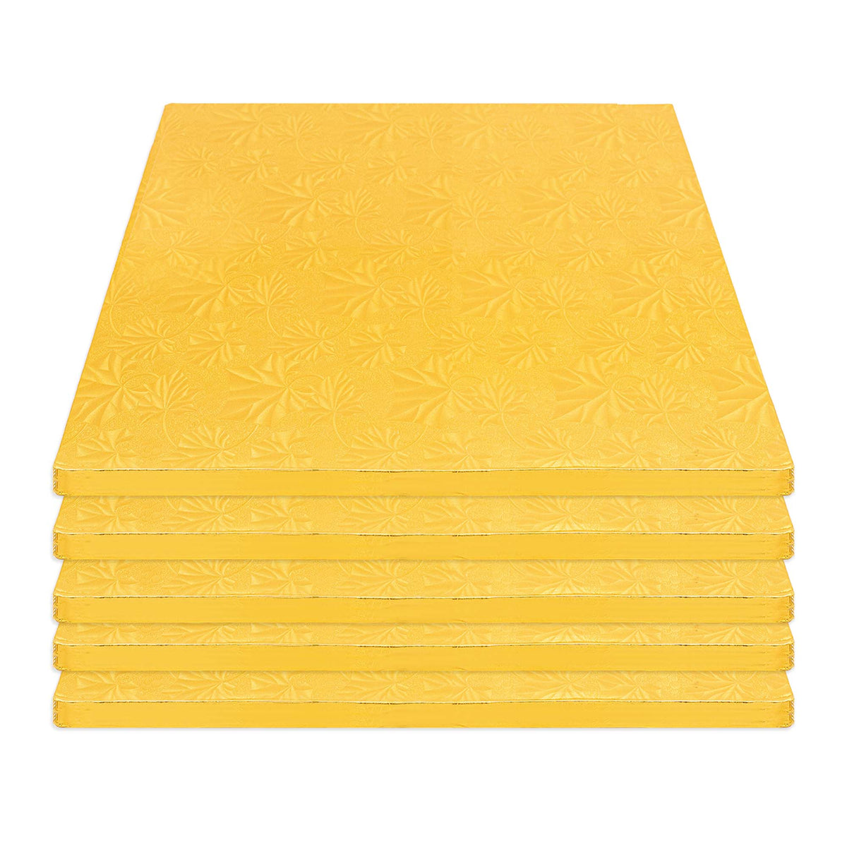 Filigree Square Cake Drum 12" - Set of 5 - Gold