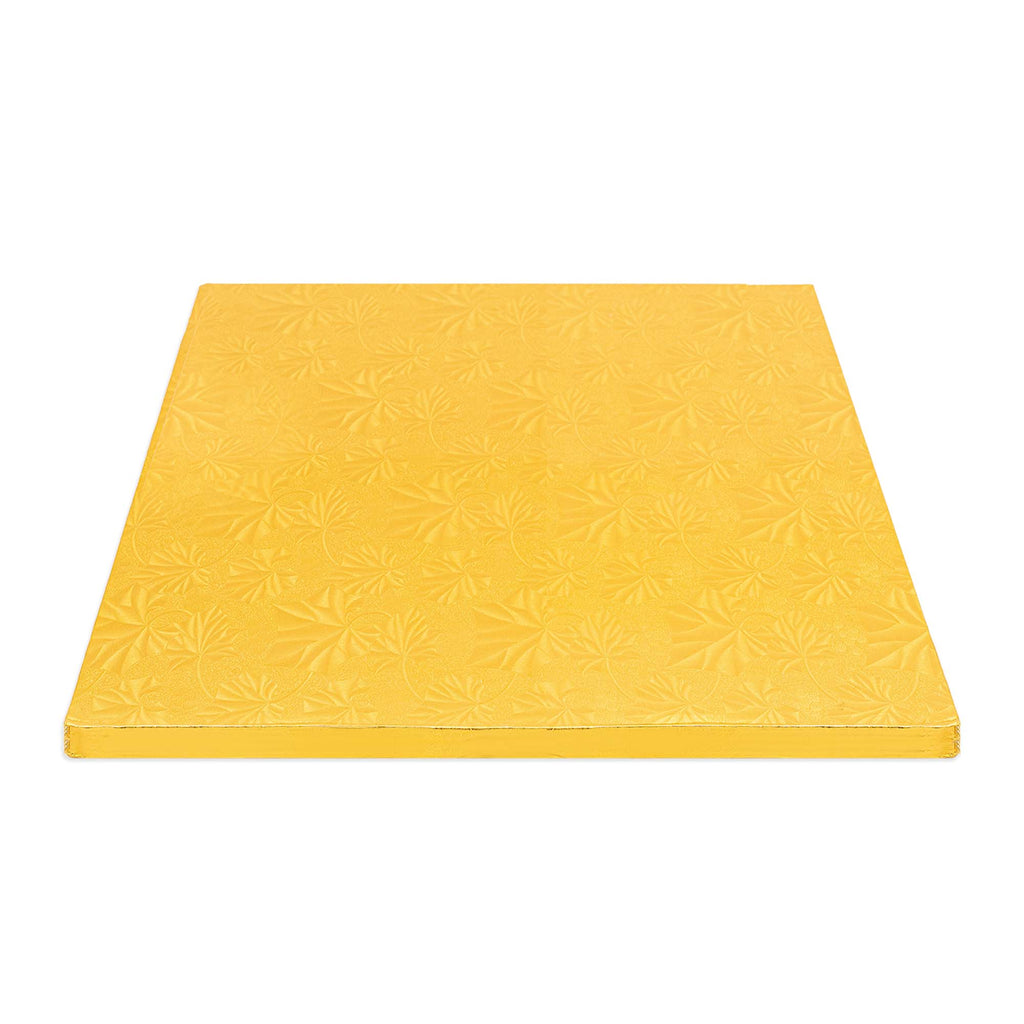 Filigree Square Cake Drum 12" - Set of 5 - Gold