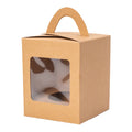 Individual Cupcake Box with Window - Set of 12 - Natural