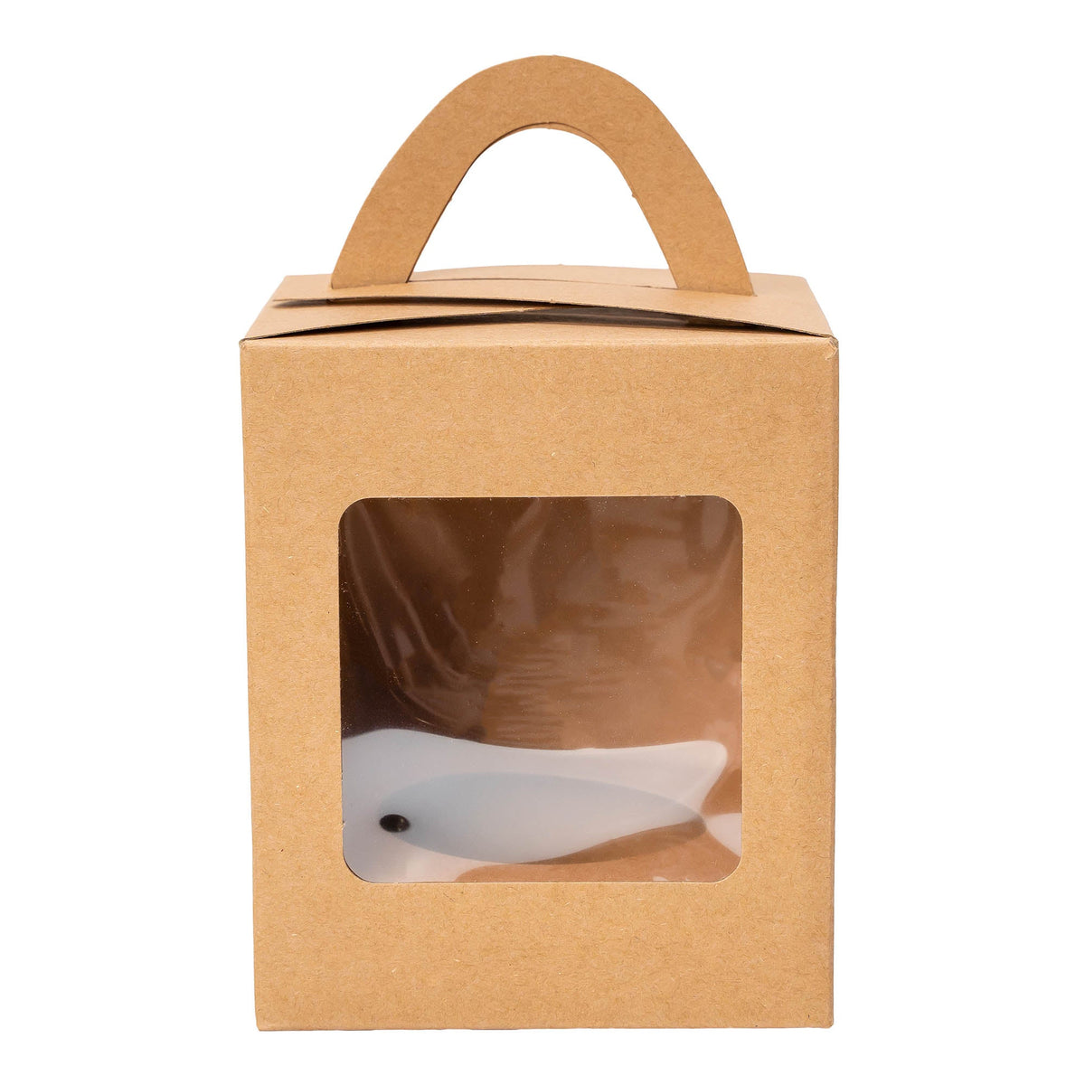 Individual Cupcake Box with Window - Set of 12 - Natural