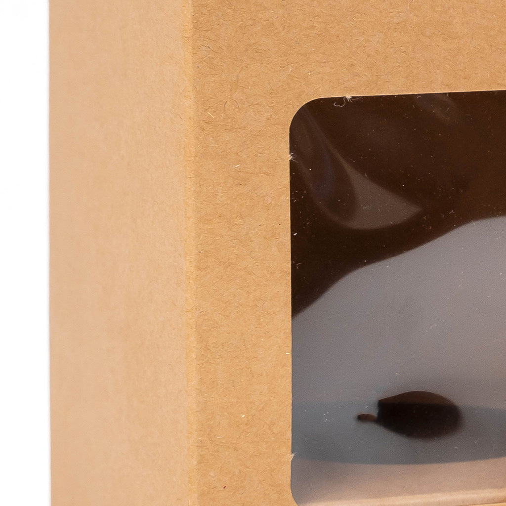 Individual Cupcake Box with Window - Set of 12 - Natural