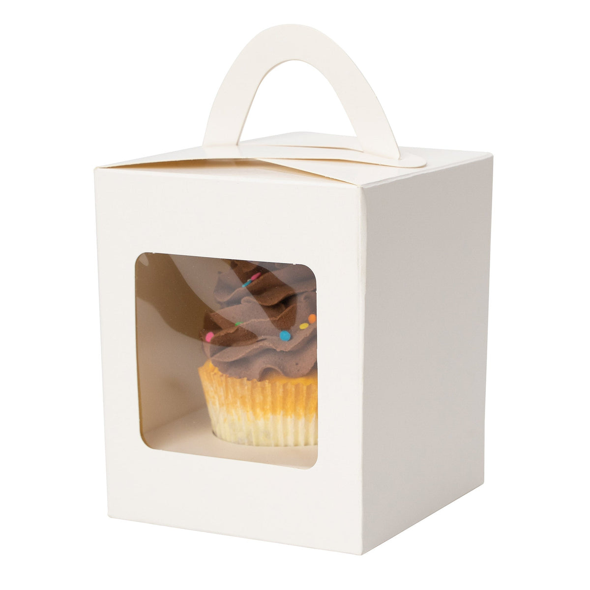 Individual Cupcake Box with Window - Set of 12 - White