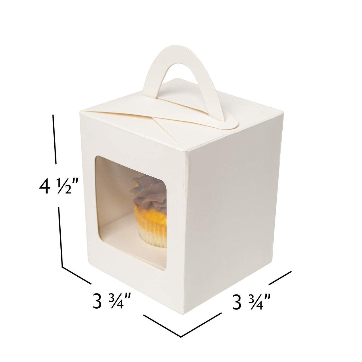 Individual Cupcake Box with Window - Set of 12 - White