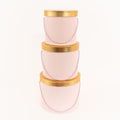 Nested Floral Boxes 3pc/set - Blush with Gold Lid