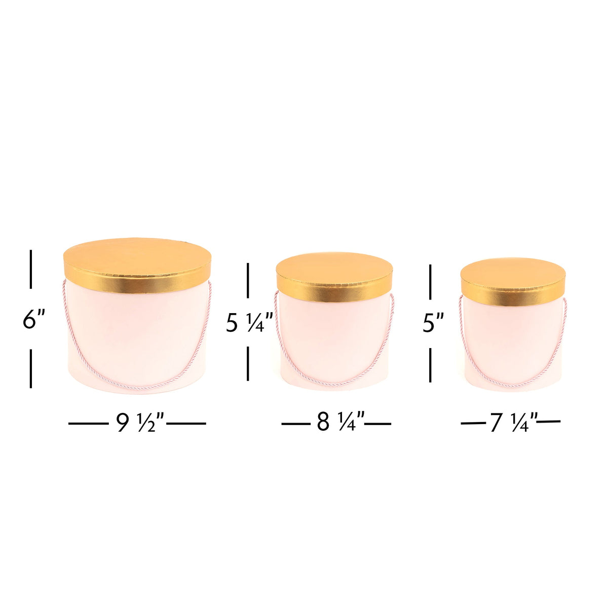 Nested Floral Boxes 3pc/set - Blush with Gold Lid