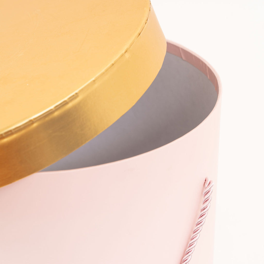 Nested Floral Boxes 3pc/set - Blush with Gold Lid