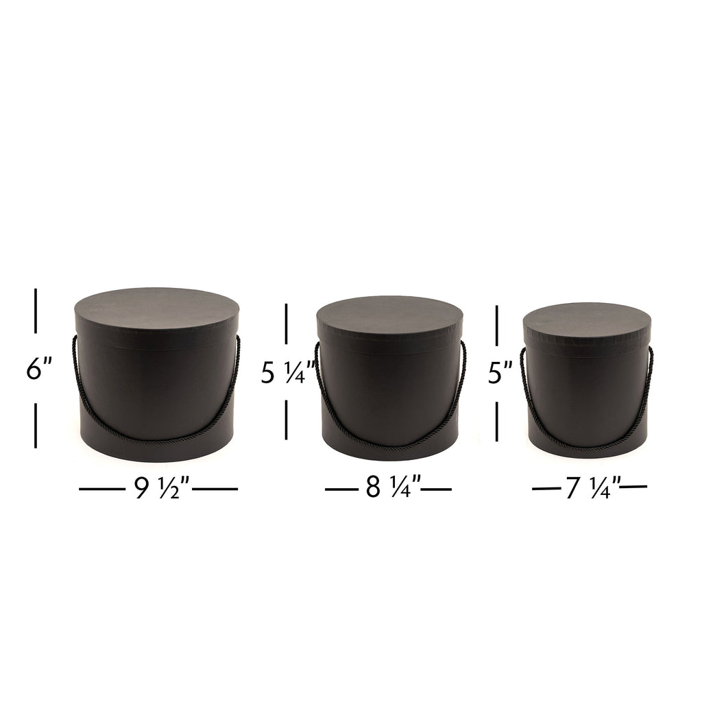 Nested Floral Boxes 3pc/set - All Black