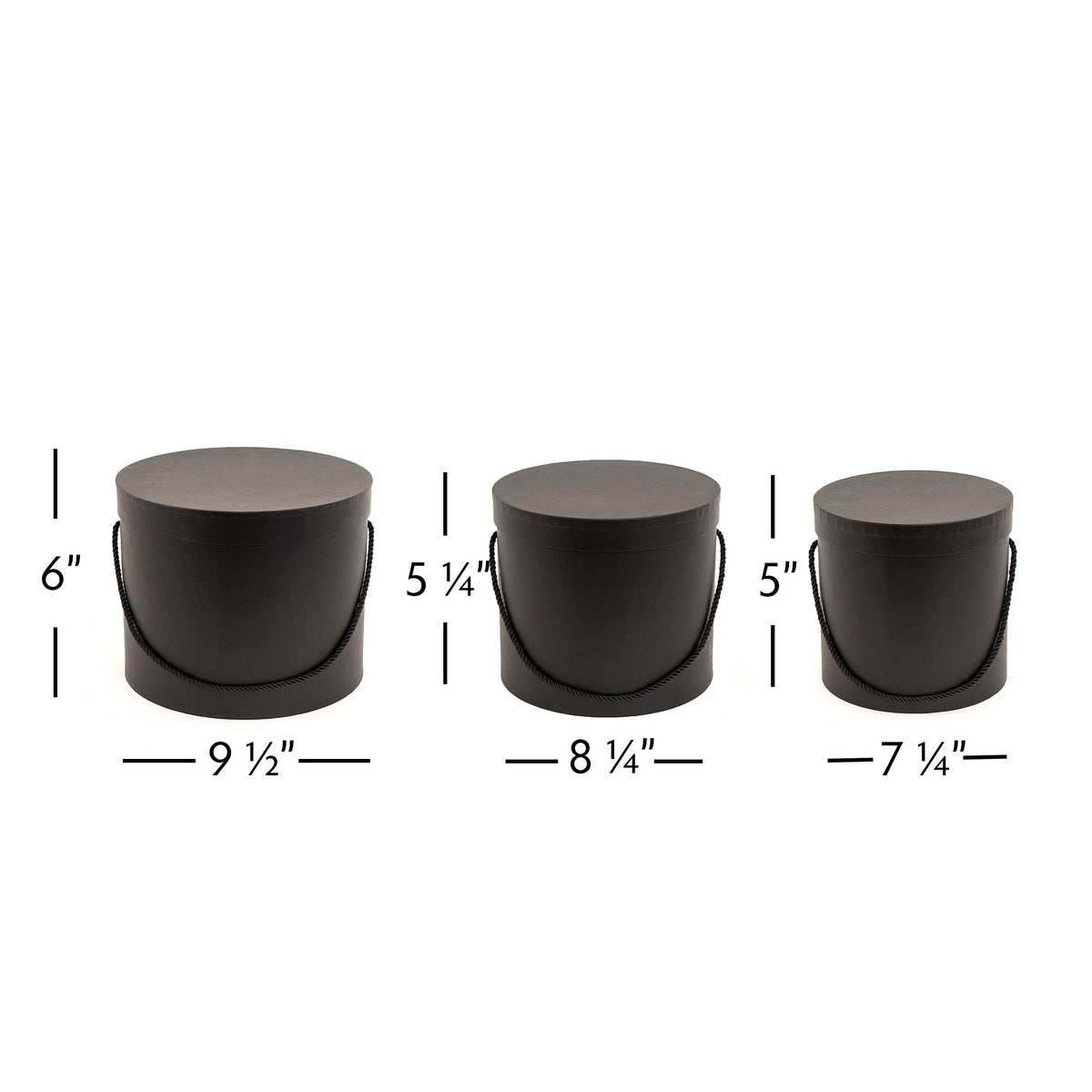 Nested Floral Boxes 3pc/set - All Black