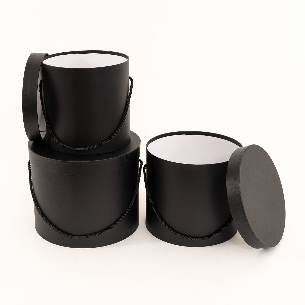 Nested Floral Boxes 3pc/set - All Black