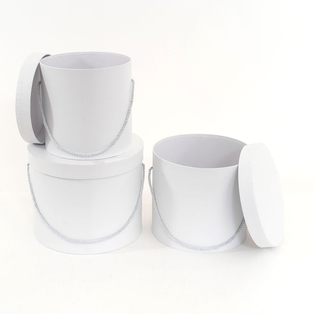 Nested Floral Boxes 3pc/set - White