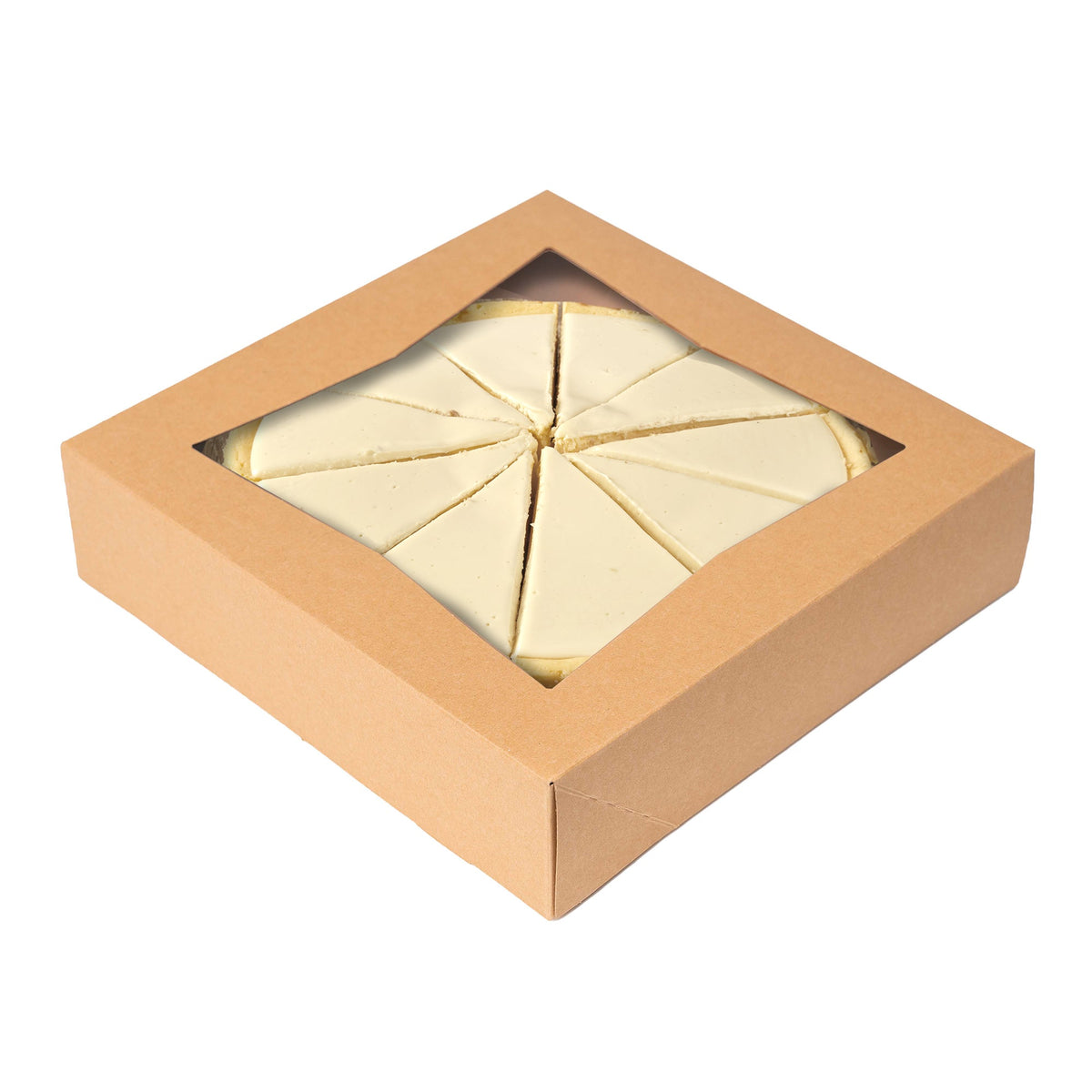 Treat & Pastry Boxes with Window - Brown pack of 25 - 8"L x 8"W x 2 ½"H