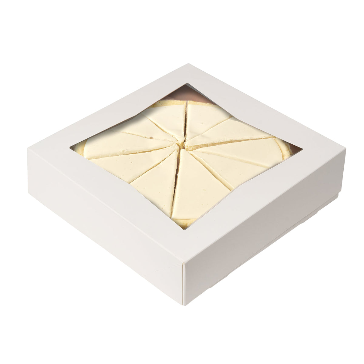 Treat & Pastry Boxes with Window - White pack of 25 - 9"L x 9"W x 2 ½"H