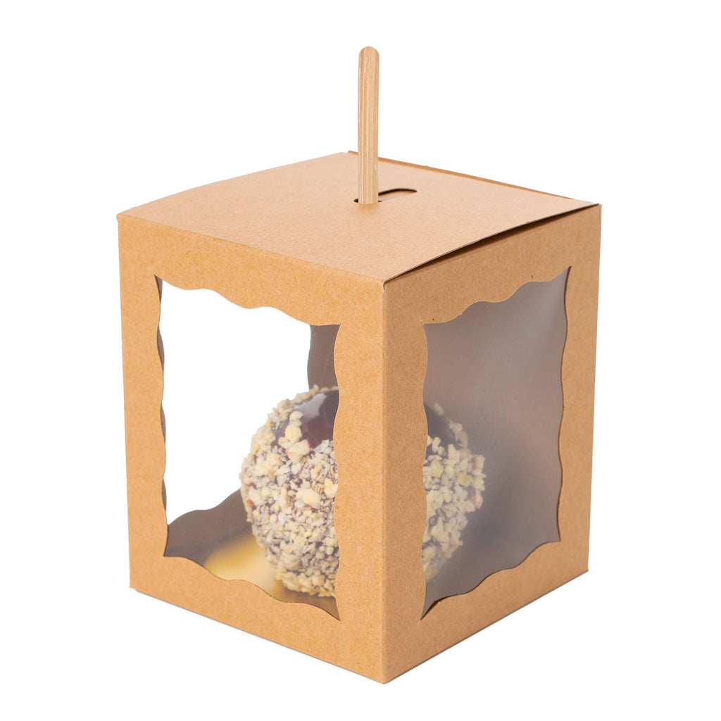 Candy Apple Box 4" - Set of 25 - Natural