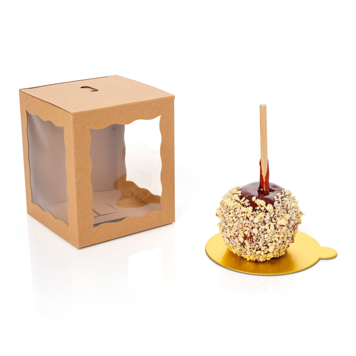 Candy Apple Box 4" - Set of 25 - Natural
