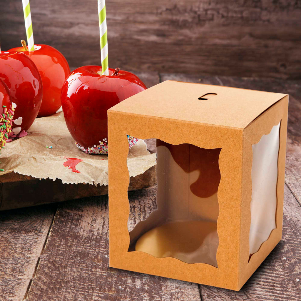 Candy Apple Box 4" - Set of 25 - Natural